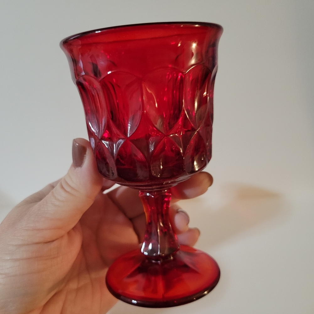 Noritake Perspective Wine Cordial Glasses Set Of 4 Red Glass - Picture 4 of 7